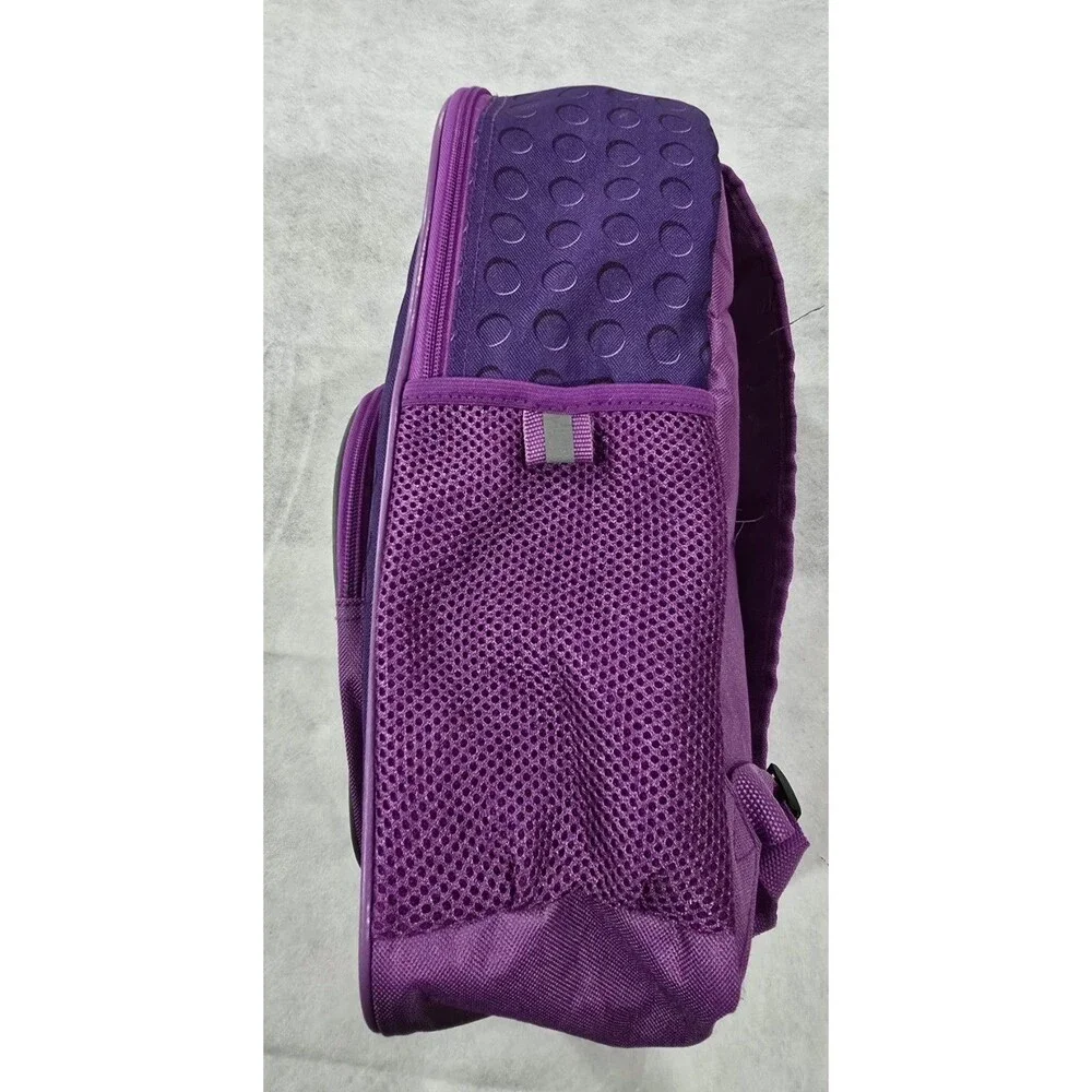 Lego Backpack Kids Purple Pink Brick Design Reflective Zipper Vintage
